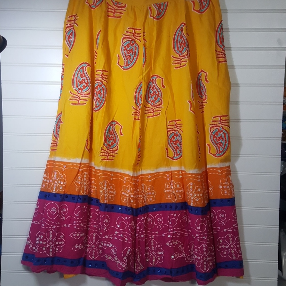 Cotton embellished spring /summer skirt